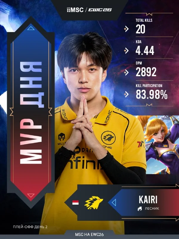 👑 Kairi — MVP второго дня плей-офф!
