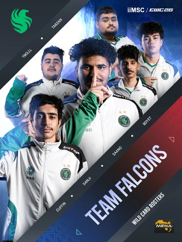 🍸 Хорошо знакомые нам представители 🔥 MENA-региона. Сенсационно выступали на международной арене, и здесь, в рамках Wild Card, отнюдь не аутсайдеры — 🇸🇦Team Falcons MENA являются фаворитом на выход в 