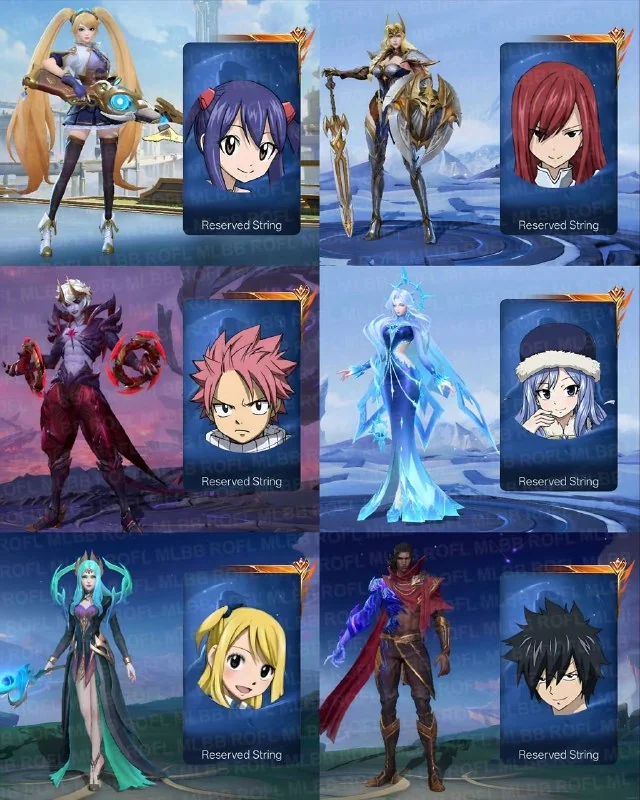 Есть большая вероятность, что аниме «Fairy Tail» также будет сотрудничать с MLBB после MCGG, поскольку существуют пустые скины для героев, которые получат скины «Fairy Tail» в MCGG.