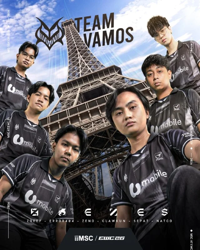 Состав 🇲🇾 Team Vamos выглядит СИЛЬНЕЕ, чем когда-либо, удачи вице-чемпионам 🇲🇾 Малайзии на турнире MSC на EWC 2026!
